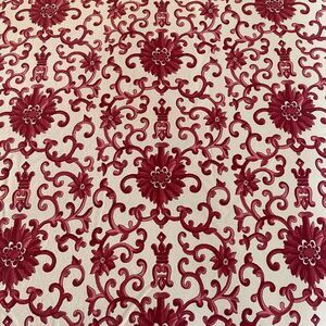 Ralph Lauren Red and Cream Flat sheet  “ Porcelain Rosette “ Queen